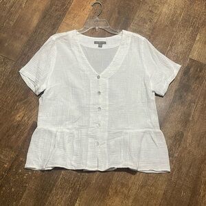 Peace & Pearls white Vneck Muslim top